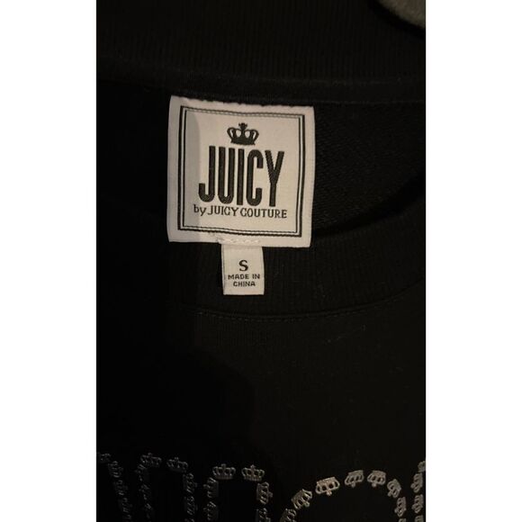 Nwt juicy couture black crown logo cropped queen sweatshirt - Picture 6 of 9